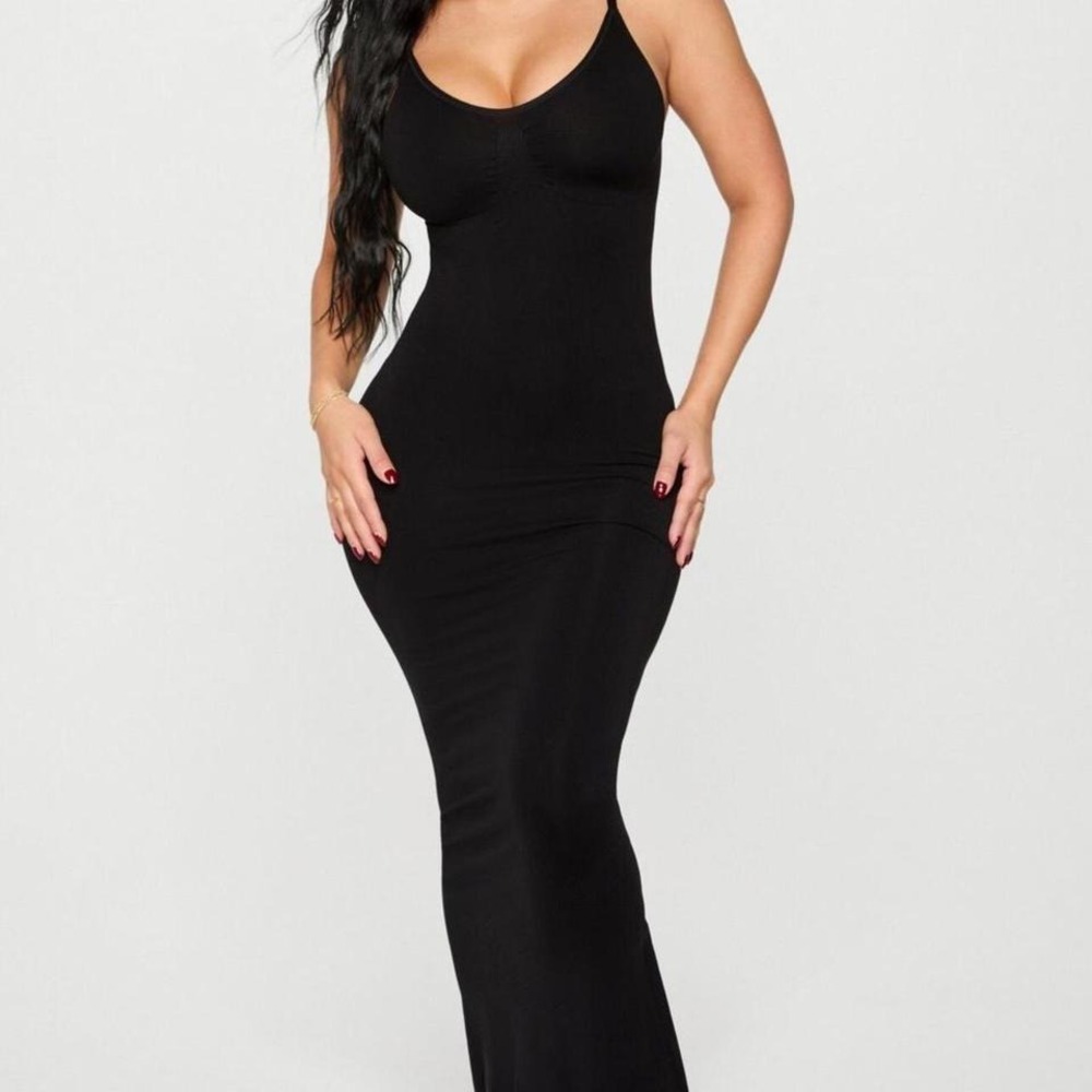 Yitty Smooth As Hell Shaping Dress XL Iconic Black Maxi Bodycon NWT